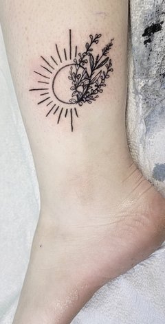Sun with flowers